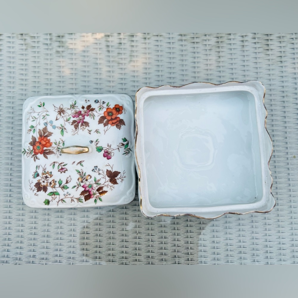 Vintage EW Japan Autumn glory jewelry dish fine China - Picture 9 of 10
